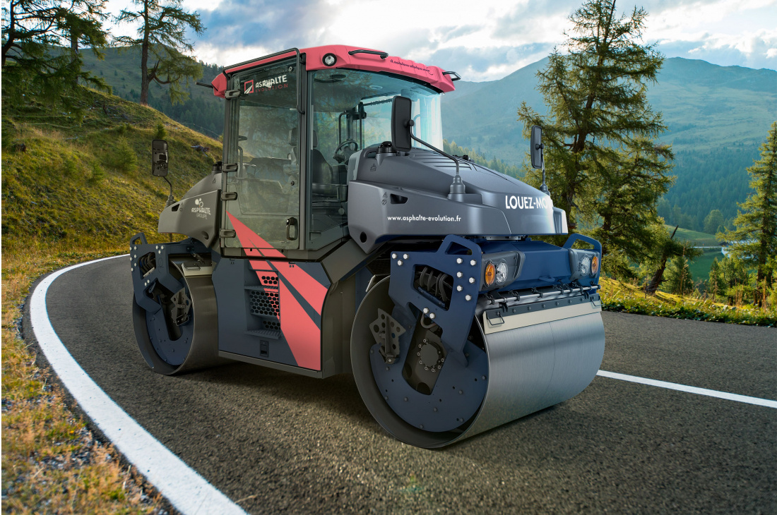 Un compacteur de route en action !