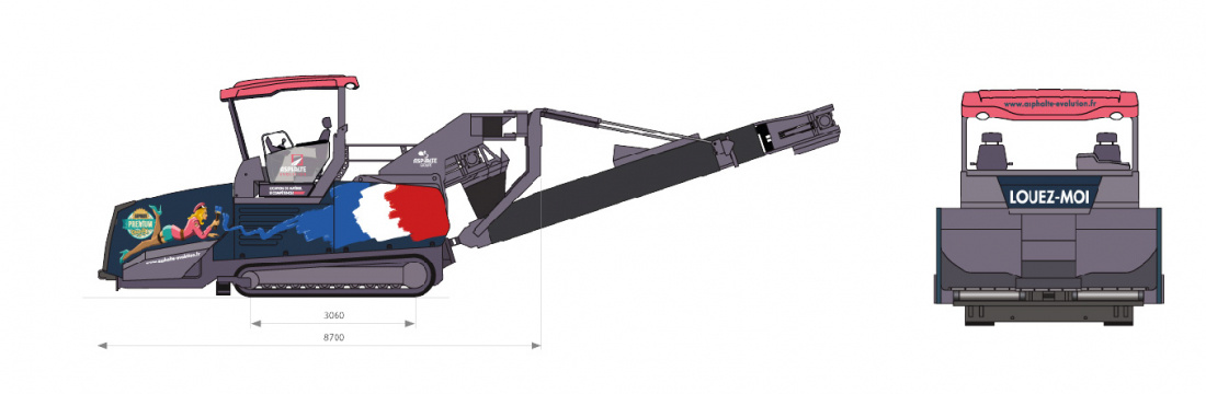Dimensions de l'alimentateur VÖGELE MT 3000-3i Offset