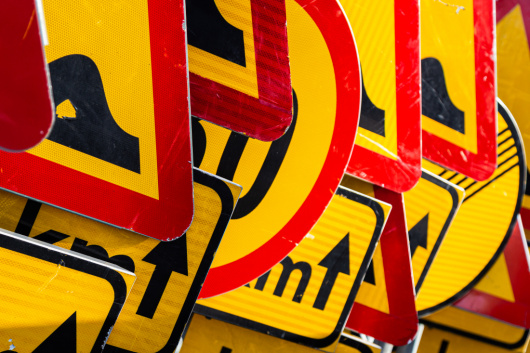 Signalisation routi&egrave;re pendant la r&eacute;alisation du chantier