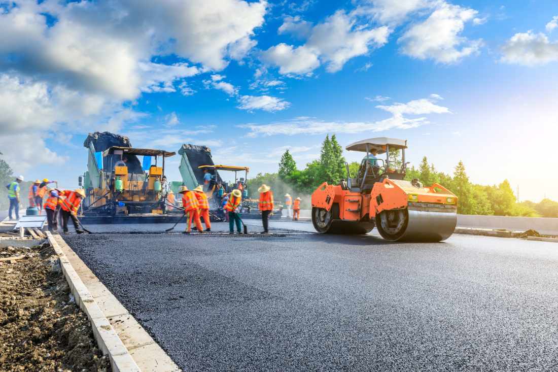 Chantier de construction routi&egrave;re
